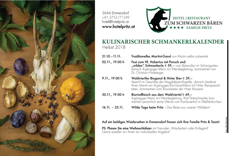 Schmankerl Kalender - Herbst 2018